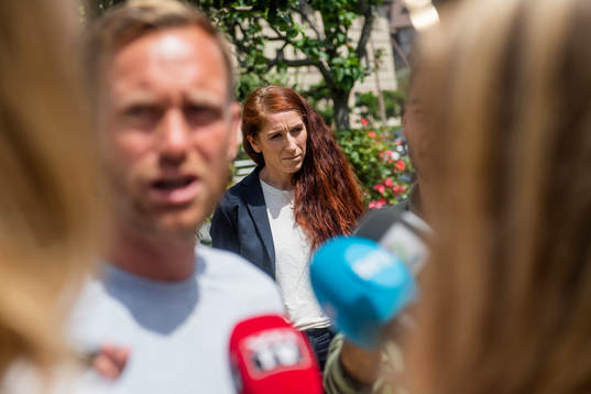 Martin Sjögren, head coach of Norway, and Lise Klaveness,