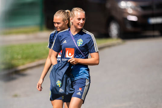 Magdalena Eriksson and Stina Blackstenius of Sweden