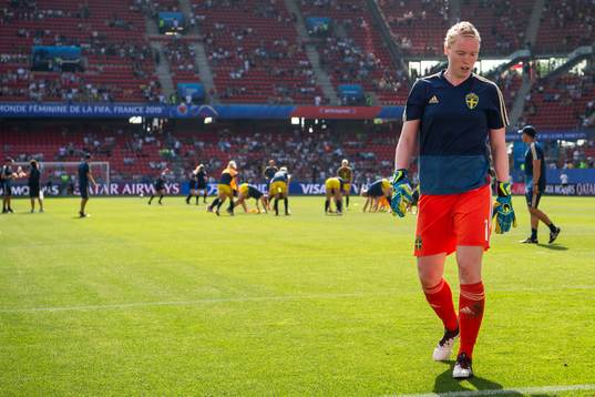 Goalkeeper Hedvig Lindahl of Sweden