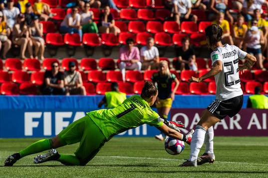 Goalkeeper Almuth Schult of Germany with a save