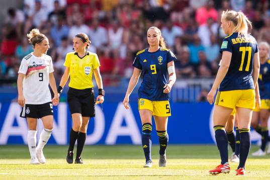 Kosovare Asllani of Sweden looks dejected