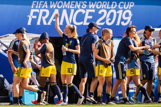 Sofia Jakobsson of Sweden celebrates