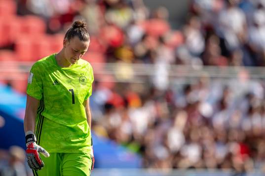 goalkeeper Almuth Schult of Germany looks dejected