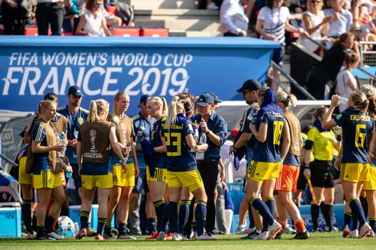 Peter Gerhardsson, Head coach and Elin Rubensson of Sweden