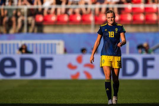 Fridolina Rolfö of Sweden looks dejected