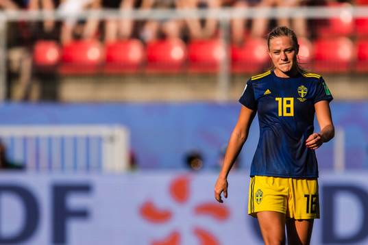Fridolina Rolfö of Sweden looks dejected