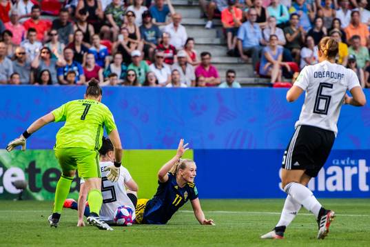 Stina Blackstenius of Sweden reacts