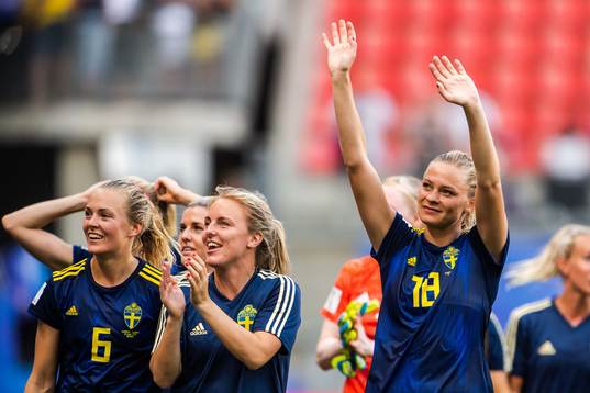 Magdalena Eriksson, Mimmi Larsson and Fridolina Rolfö of