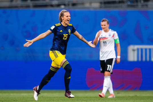 Nathalie Björn of Sweden celebrates