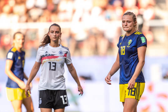 Fridolina Rolfö of Sweden looks dejected