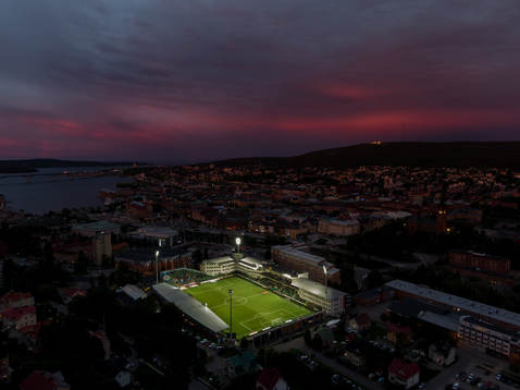 Sundsvalls arena NP3 innan fotbollsmatchen i Allsvenskan