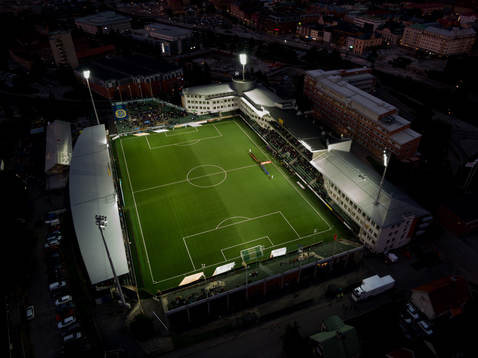 Sundsvalls arena NP3 innan fotbollsmatchen i Allsvenskan