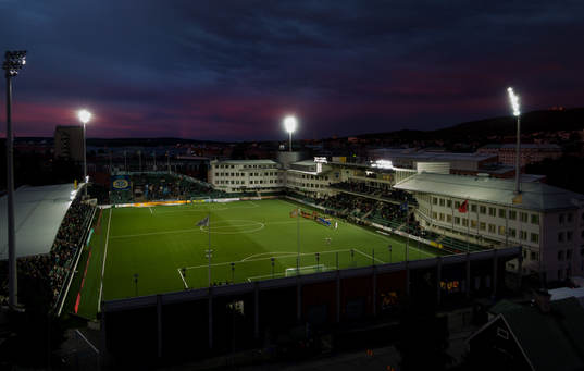 Sundsvalls arena NP3 innan fotbollsmatchen i Allsvenskan