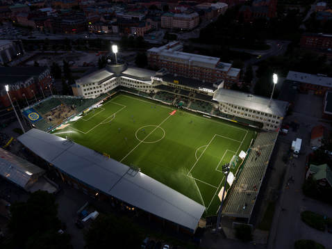 Sundsvalls arena NP3 innan fotbollsmatchen i Allsvenskan
