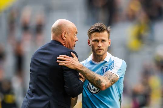 Malmö FFs tränare Uwe Rösler och Arnór Traustason