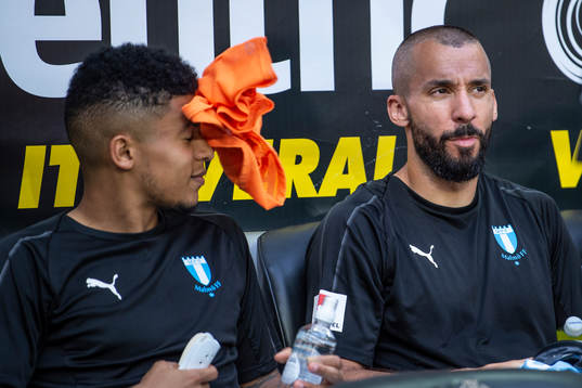Malmö FFs Romain Gall (v) och Guillermo Molins (h)