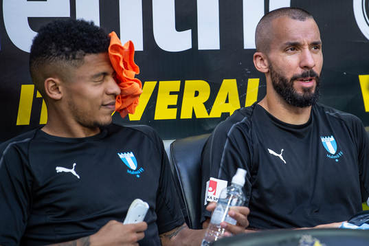 Malmö FFs Romain Gall (v) och Guillermo Molins (h)