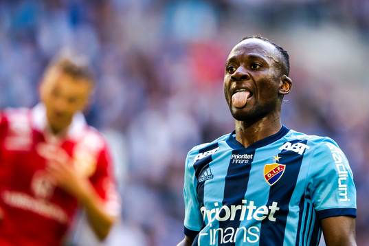 Djurgårdens Mohamed Buya Turay reagerar