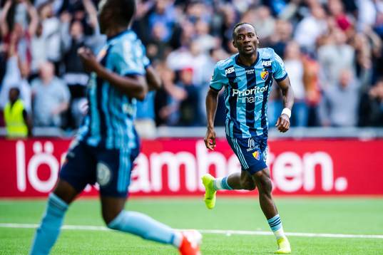 Djurgårdens Mohamed Buya Turay jublar