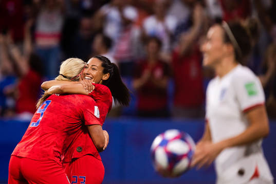 Christen Press of USA celebrates the 0-1 goal
