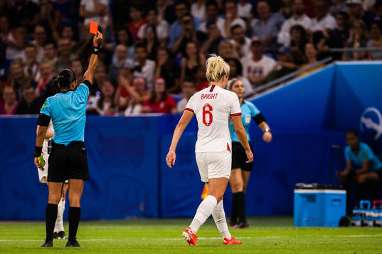 Millie Bright of England leaves the pitch