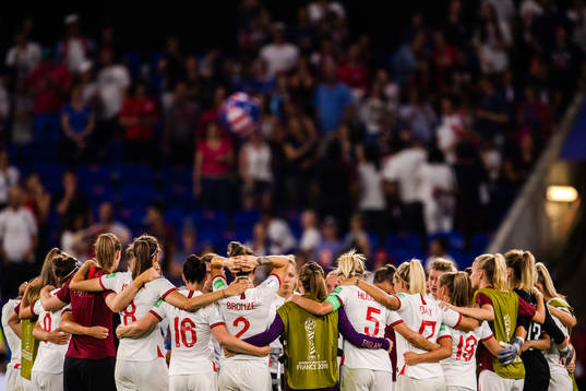 Players of England look dejected
