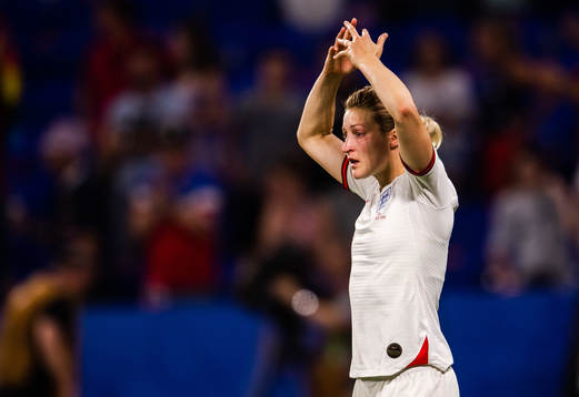 Ellen White of England looks dejected