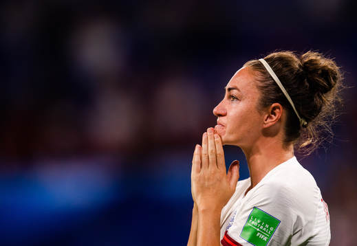 Jodie Taylor of England looks dejected