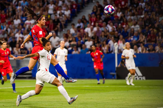 Alex Morgan of USA scores the 1-2 goal