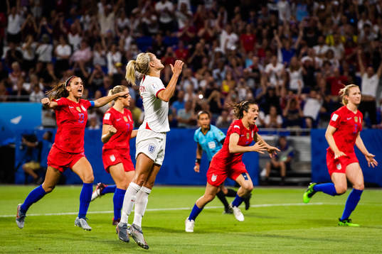 Stephanie Darby of England looks dejected date a missed