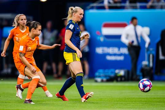 Stina Blackstenius of Sweden and Lineth Enid Fabienne