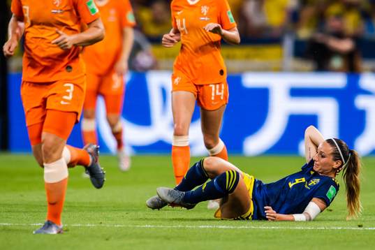 Kosovare Asllani of Sweden in pain