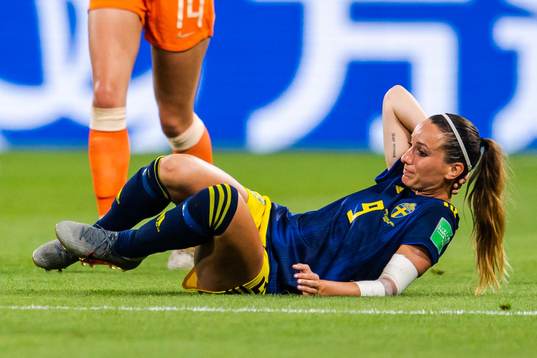 Kosovare Asllani of Sweden in pain
