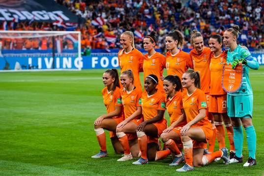 Players of Netherlands pose for a team group photo