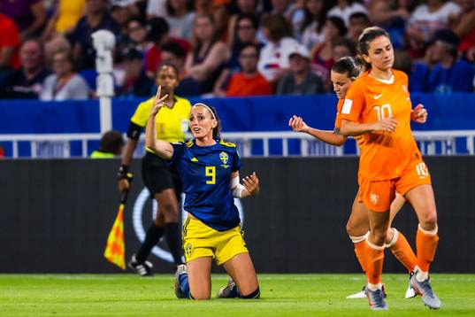Kosovare Asllani of Sweden reacts