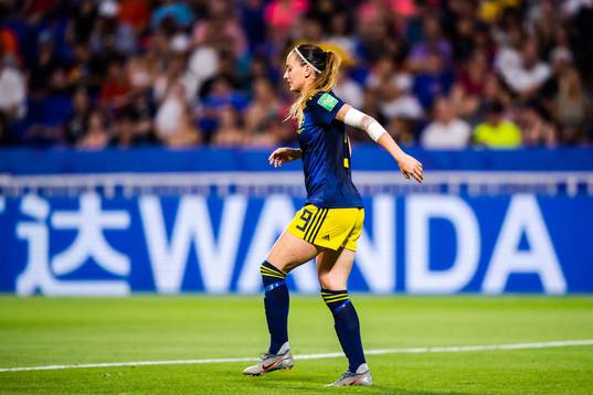 Kosovare Asllani of Sweden in pain