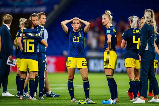Elin Rubensson of Sweden looks dejected
