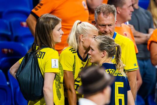 Magdalena Eriksson of Sweden and girlfriend Pernille Harder