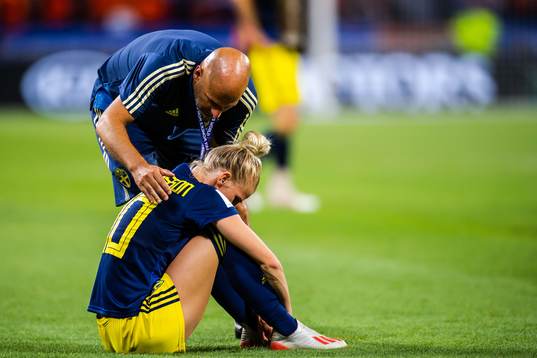 Sofia Jakobsson of Sweden looks dejected