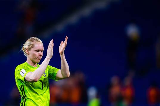 Goalkeeper Hedvig Lindahl of Sweden looks dejected