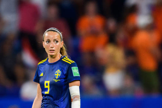 Kosovare Asllani of Sweden looks dejected