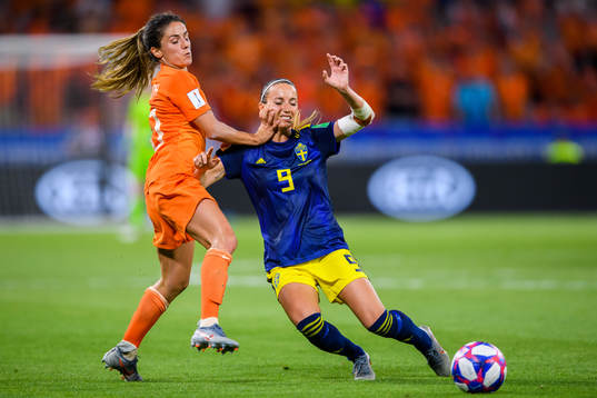 Daniëlle Van De Donk of Netherlands and Kosovare Asllani