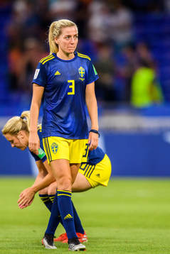Linda Sembrant of Sweden looks dejected
