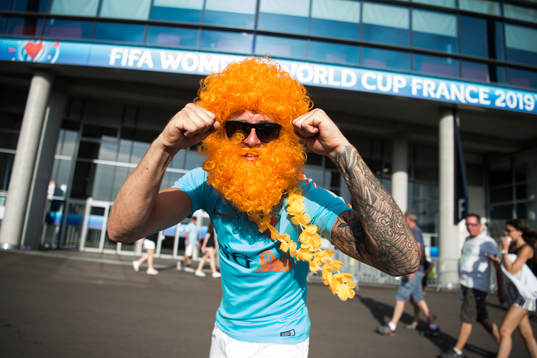 Fan of Netherlands outside Stade de Lyon