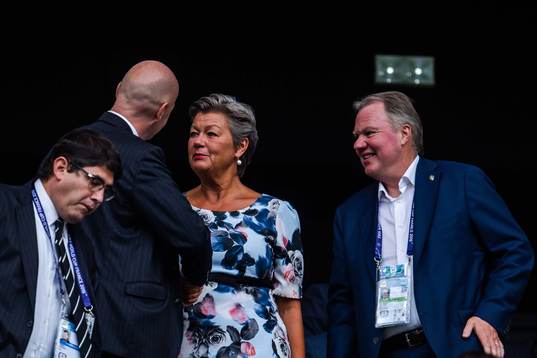 Ylva Johansson, minister and President Karl-Erik Nilsson of