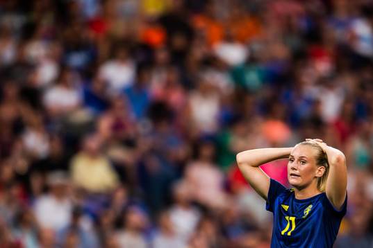 Stina Blackstenius of Sweden looks dejected
