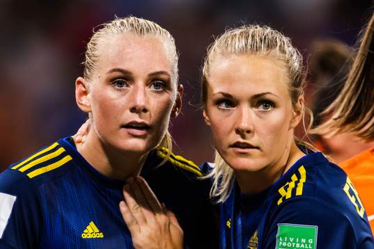 Stina Blackstenius and Magdalena Eriksson of Sweden