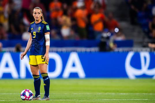 Kosovare Asllani of Sweden looks dejected