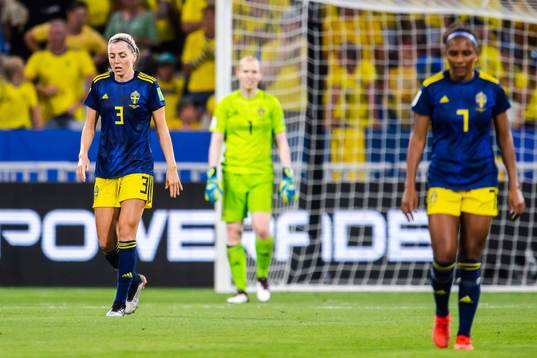 Linda Sembrant of Sweden looks dejected