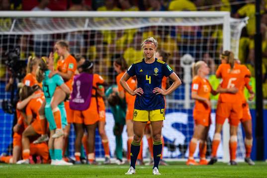 Hanna Glas of Sweden looks dejected